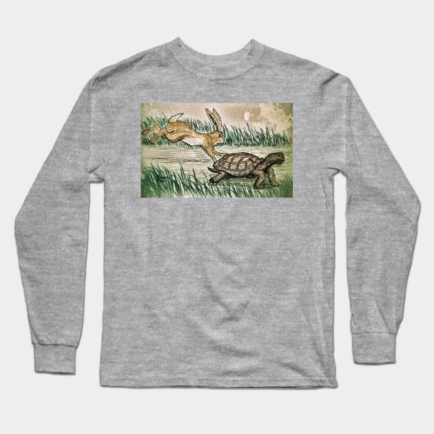 The tortoise and the hare race Long Sleeve T-Shirt by Matt Starr Fine Art